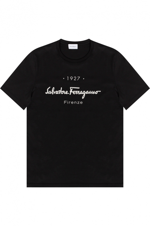 【送料&関税込】Ferragamo Logo Printed Crewneck T-shirt Salvatore Ferragamo Men's Logo Printed T-Shirt () IFCHIC.COM